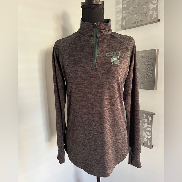 💚 Colosseum Michigan State Spartans Quarter Zip Top - Picture 4 of 10